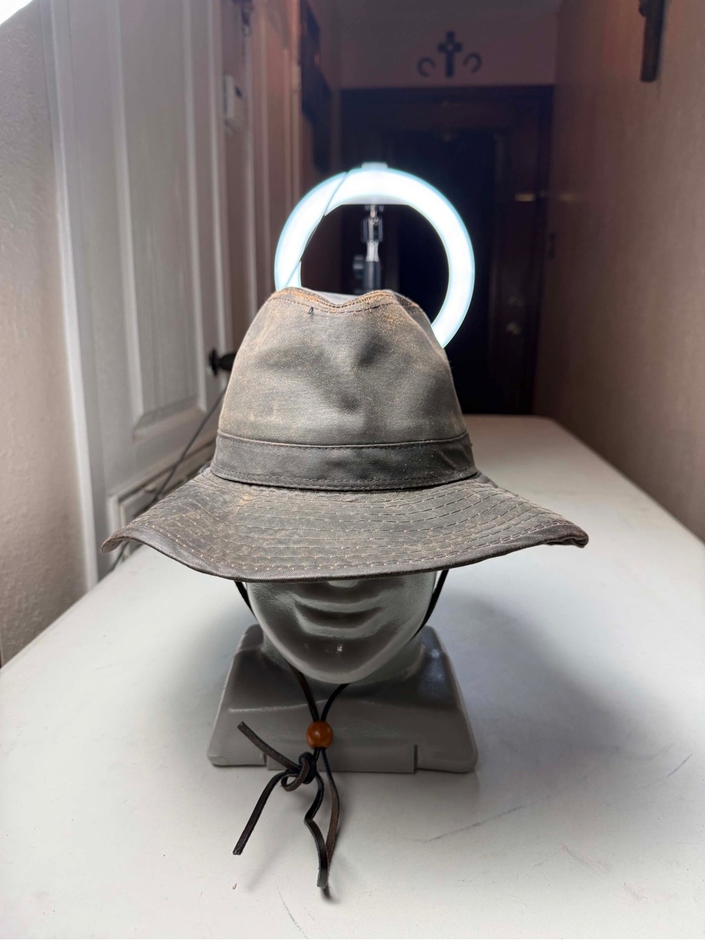 Stetson Tenakill Bucket Hat Cap Brown Waxed Cotton Outdoor Hiking American Spiri